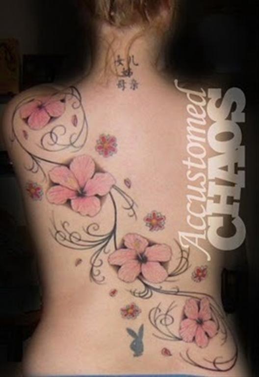 Beautiful Motherhood Flower Back Tattoos for Women