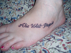 Letter Tattoo Design for Women on Feet