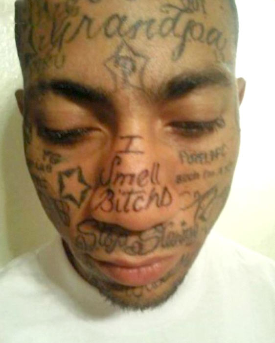 Gang Tattoos Full On Face