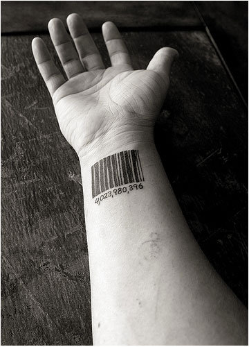 Monkwhy Barcode Tattoo Design by Suzanne Weyn