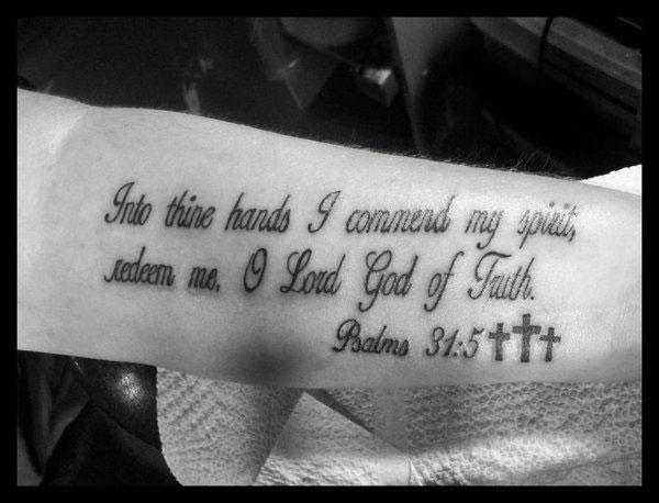 Awesome Arm Bible Verse Tattoo Design