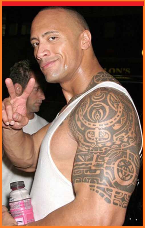 Awesome Dwayne Johnson Tribal Tattoos Design