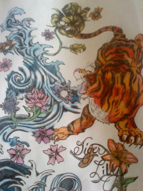 Tattoo Design Tiger Lily Artwork Sample