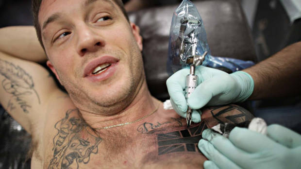 Tom Hardy United Kingdom Flag Tattoo