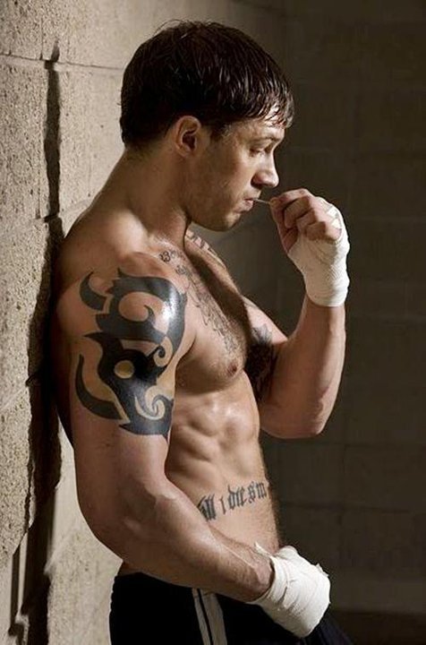 Tom Hardy Tribal Tattoos in the Warrior Session Photo