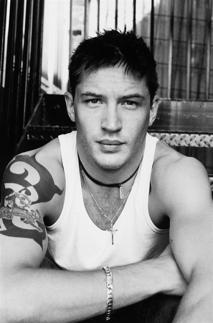 Tom Hardy Right Arm Tattoo Black and White Wallpaper