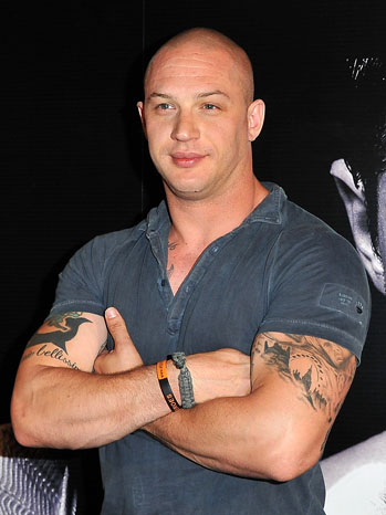 Tom Hardys Tattoos at at the  Warrior Paris Photocall