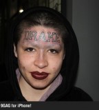 Fan's Drake Forehead Tattoo