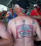 Budweiser Brand Inspired Tattoo on Men Back