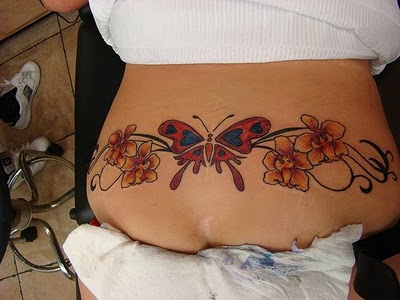 Cute Butterfly Tattoos on Women Lower Back