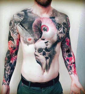 trash polka tattoos for men trash polka tattoos for men