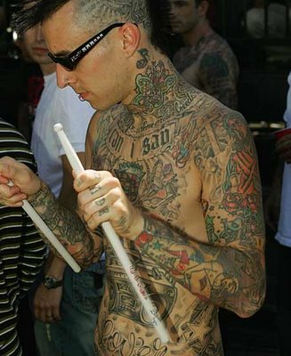 Drumming Travis Barker Body Tattoo Designs