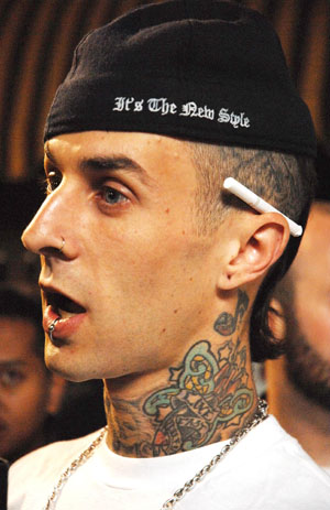 Astounding Travis Barker Neck Tattoos