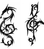 Dragon Treble Clef Tattoo Design