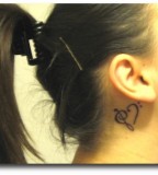 Music Tattoo Design Behind The Ear