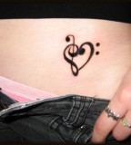 Music Heart Tattoo On Lower Abdomen (NFSW)