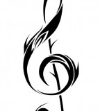 Treble Clef Tattoo - Tribal Tattoo Design