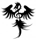 Phoenix Treble Clef Tattoo Design