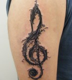 Treble Clef Resurrection Tattoo Shoulder for Men and Women