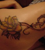 Lotus With Treble Clef Tattoo for Women