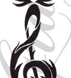 Wonderful Rose And Treble Clef Tattoo Design