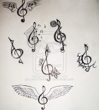 Cute Bass Treble Clef Tattoo Design