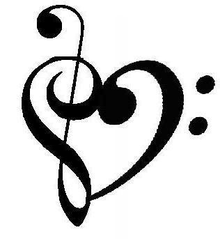 Love and Treble Clef Tattoo Design Ideas