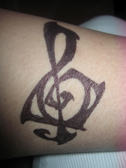 Sharpie Treble Clef Tattoo for Men and Women