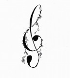 Cool Treble Clef Tattoo Design By Bodyartfan for Men