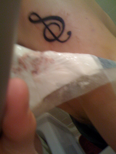 Treble Clef Tattoo in Mirror Tattoo Design Gallery