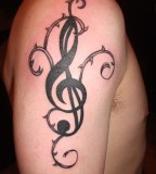 Treble Clef Tattoo Shoulder for Men