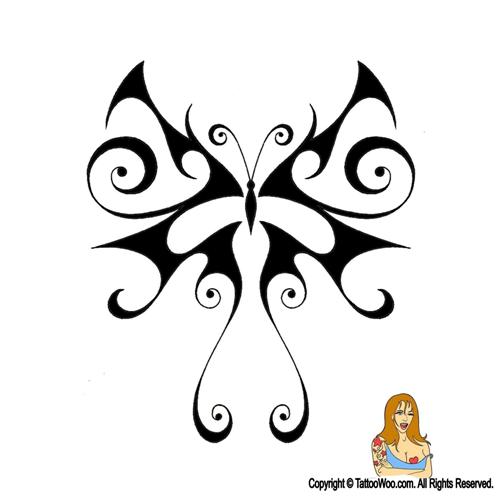 Awesome Tribal Butterfly Tattoo Design