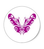 Sample Purple Tribal Butterfly Design for Tattoo