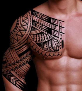 tribal chest and arm tattoos for men tribal chest and arm tattoos for men