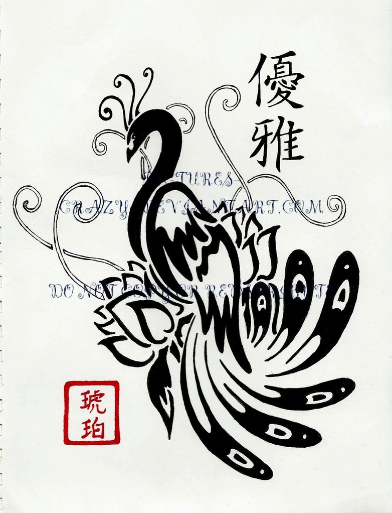 Beautiful Myth Of Phoenix Tribal Tattoos