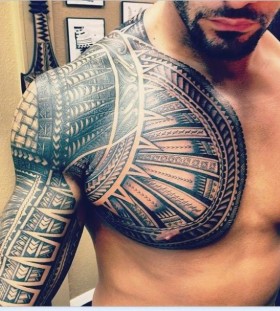 tribal shoulder and chest tattoos for men tribal shoulder and chest tattoos for men