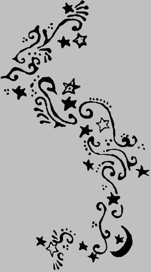 Feminine Swirly Tribal Stars Tattoo Design Sketches – Tribal Tattoos