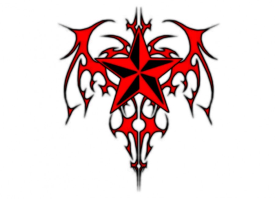 Red Nautical Star & Tribal Patterns Star by Mystik808 (Deviantart)