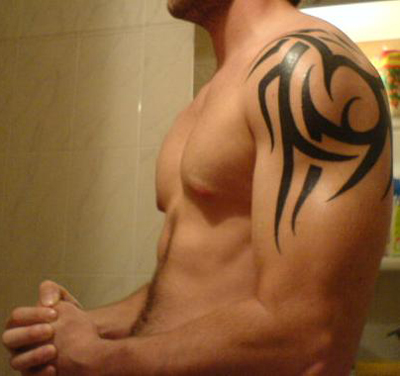 Simple Example of Upper-arm Tribal Tattoos for Men and Women