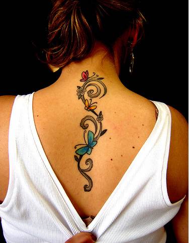 Beautiful Flower Tattoos Women Back