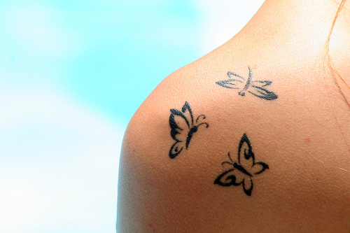 Small Butterflies Tattoo Design for Female