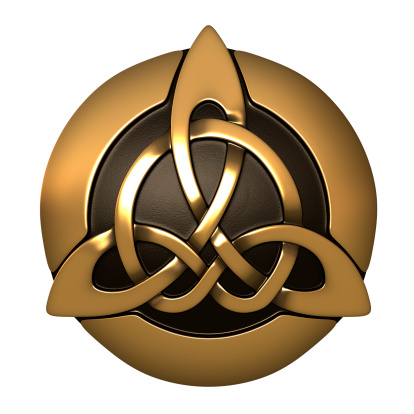 Golden Brown 3D Celtic Trinity Knot Tattoo