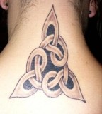 Back Neck Celtic Trinity Knot Tattoo for Girls