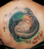 Beautiful Infinity Trinity Knot Tattoo on Women Back