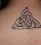 Black Minimalist Inspiring Trinity Knot Tattoo Design for Men