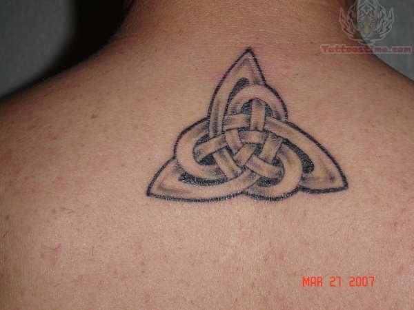 Black Minimalist Inspiring Trinity Knot Tattoo Design for Men