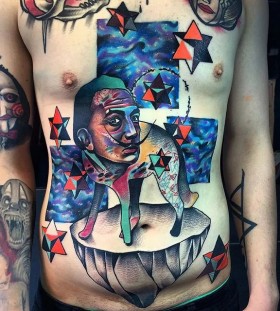trippy chest tattoos