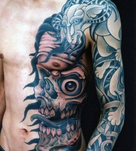 trippy skull tattoos for men trippy skull tattoos for men