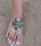 Amazing Turtle Tattoo On Girl Foot