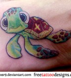 Cartoon Sea Turtle Tattoos Ideas